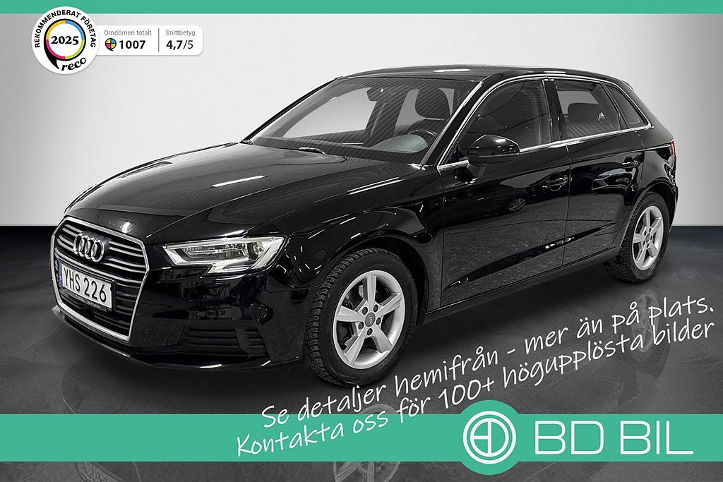 Audi A3 Sportback 1.0 TFSI Comfort VÄLSERVAD APPLE CARPLAY TVÅ BRUKARE