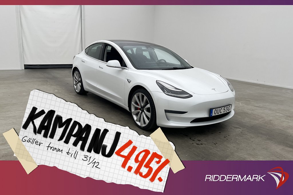 Tesla Model 3 Performance AWD Svensksåld Total 4,95% Ränta