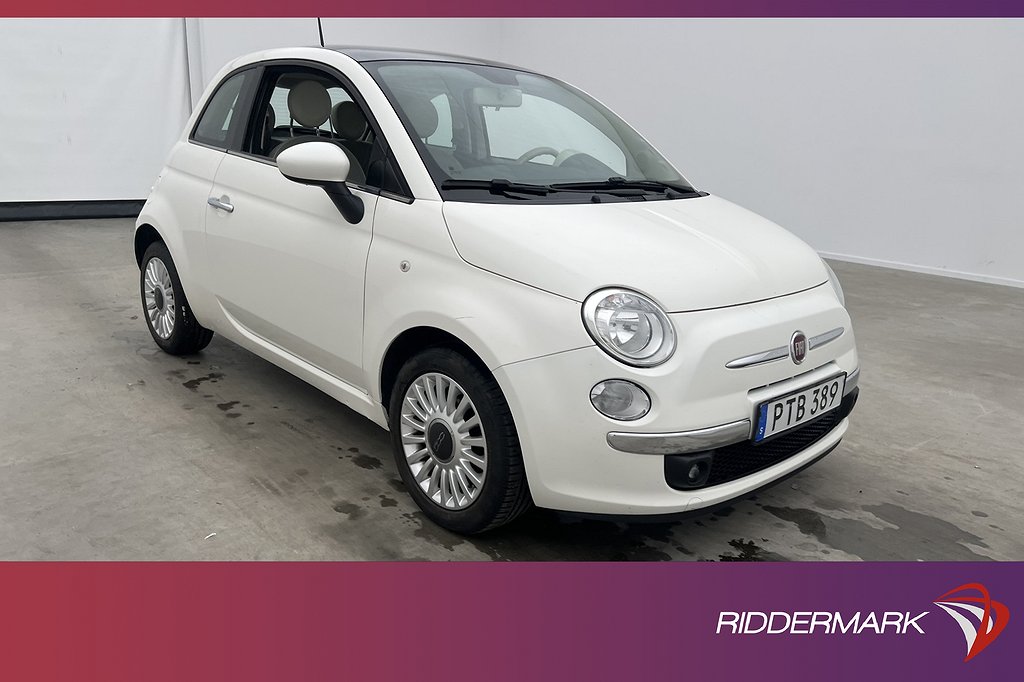 Fiat 500 1.2 8V 69hk Lounge Pano 0,48l/mil Låg-Årsskatt