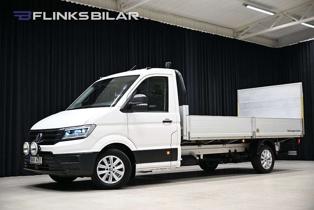 Volkswagen Crafter 4Motion 177HK Automat|Långflak|Bakgavellyft|Lågmil|Moms