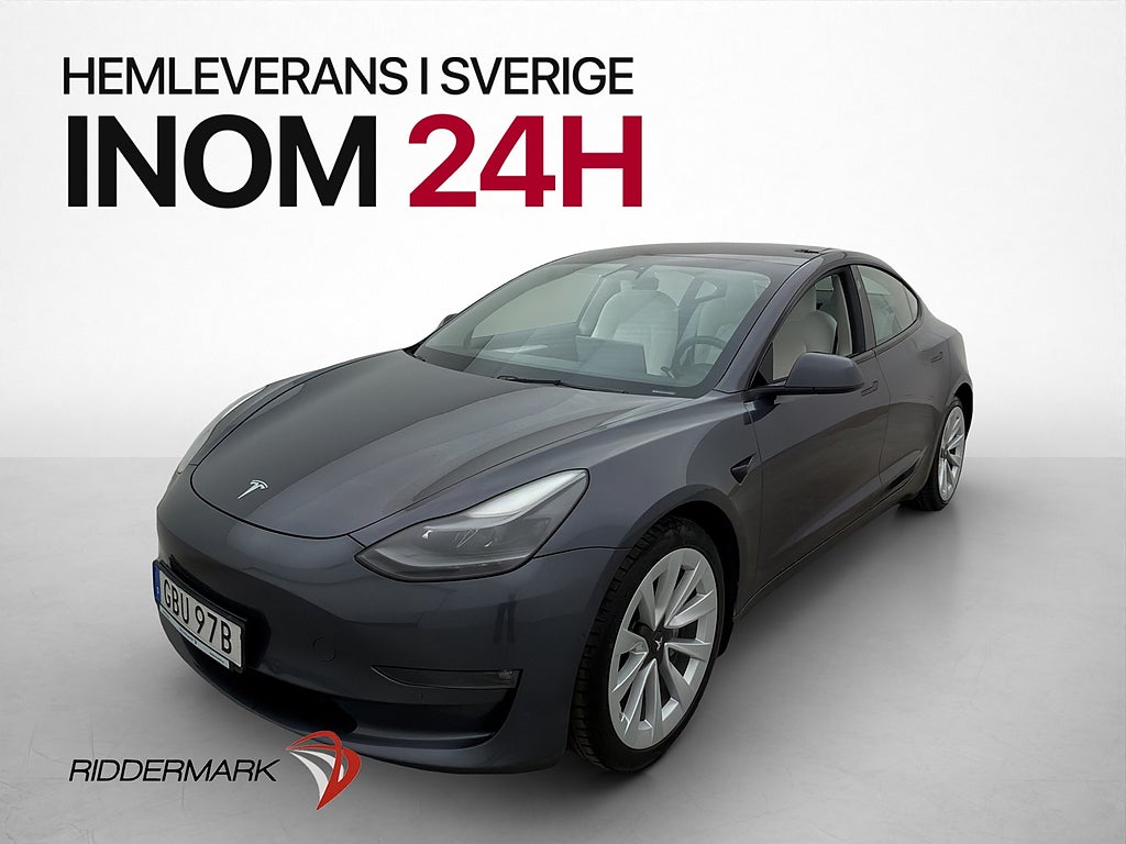 Tesla Model 3 Long Range AWD Ljus Interiör Pano B-Kamera AP