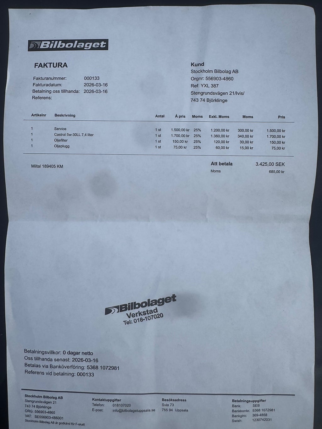 Volkswagen crafter 35 2.0 TDI Euro 6 NYSERVAD FULLSERVAD KAMREMBYTT B-KAM
