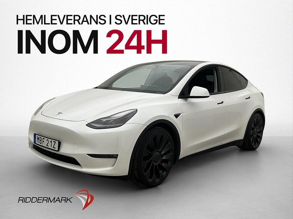 Tesla Model Y Performance 534hk Värmepump Drag Pano Kamera