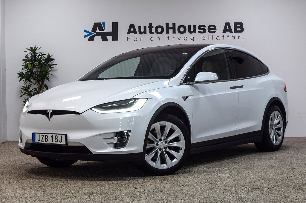 Tesla Model X Long Range Raven 7-Sits Drag Svensksåld