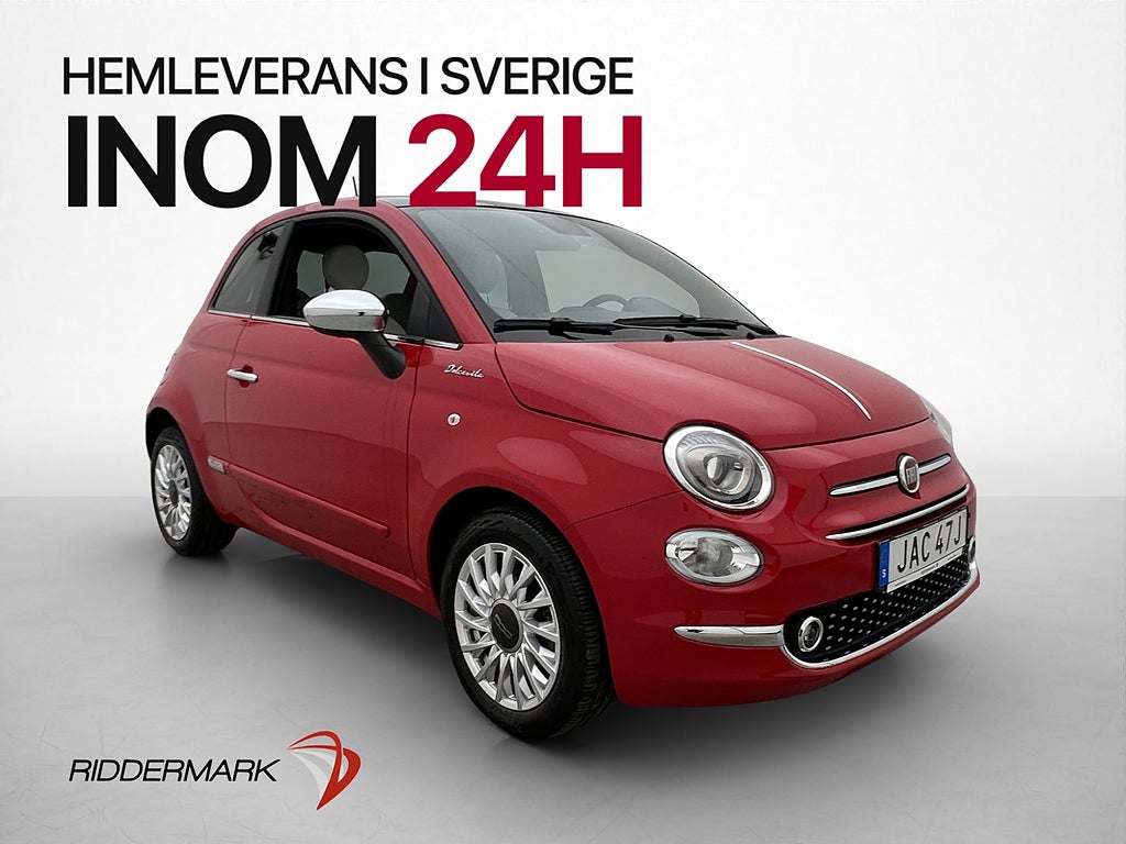 Fiat 500 Hybrid 70hk Dolcevita Taklucka Navi Bluetooth
