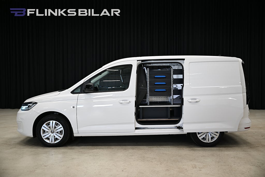 Volkswagen Caddy Maxi DSG 122HK Inredd|Dubbelgolv|Nedlackad|LED|Moms|SeUtr!!