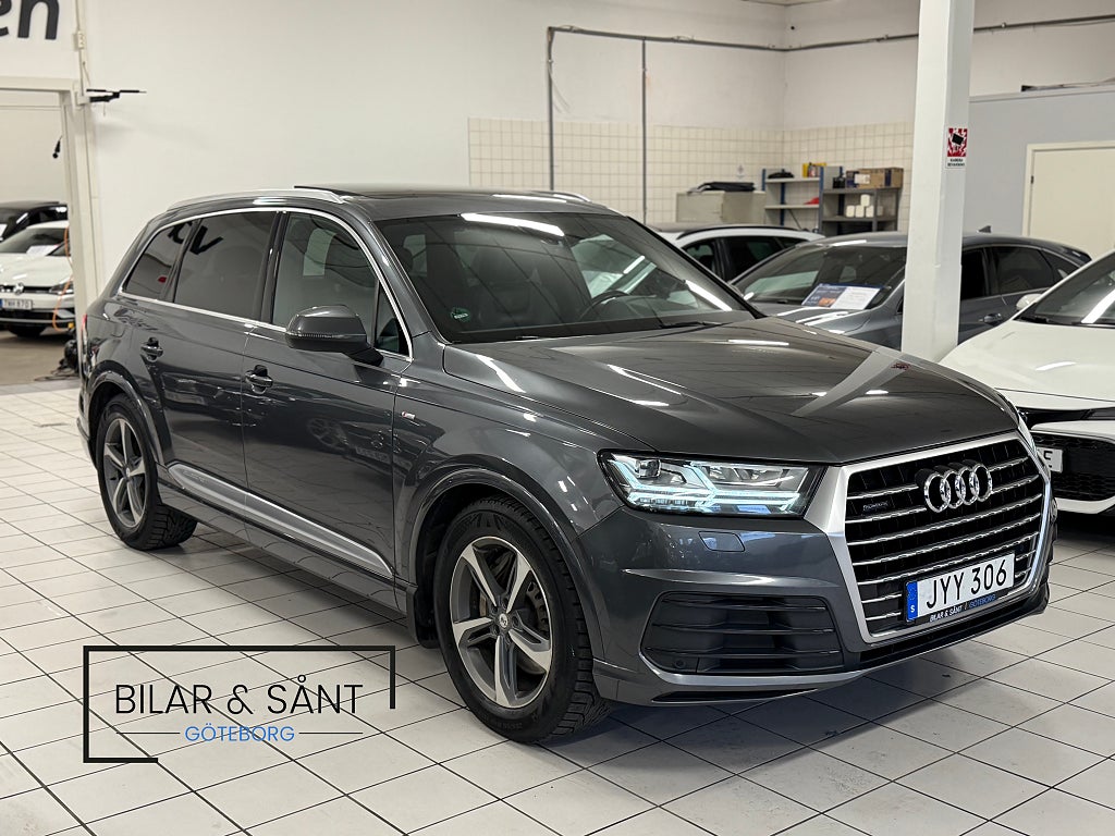 Audi Q7 3.0 TDI V6 272hk S Line Matrix Pano BOSE Värmare 7-Sits