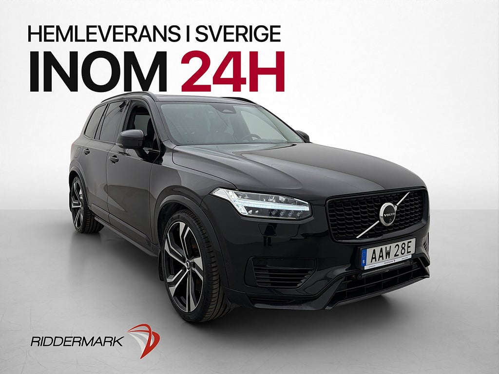Volvo XC90 T8 Ultimate Dark 7-Sits Pano B&W HUD Luft  MOMS