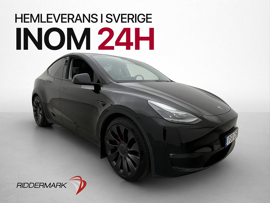 Tesla Model Y Performance AWD Dragkrok Svensksåld Panorama