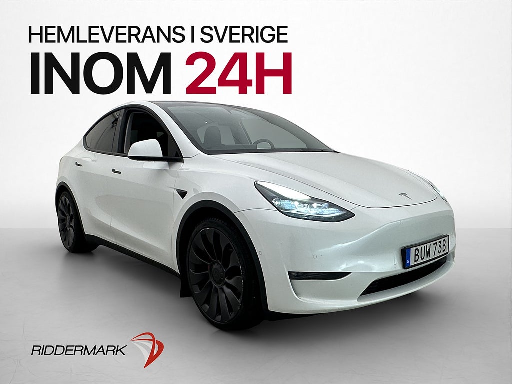 Tesla Model Y Performance Autopilot Navi Rattvärm Svensksåld