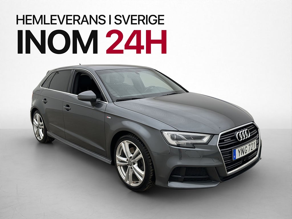 Audi A3 Sportback TFSI 190hk Q S-Line P-Sensorer Halvskinn