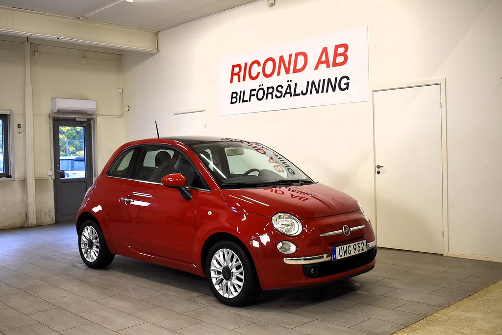 Fiat 500 1.2 8V LOUNGE PANORAMA LÅGMIL 536KR SKATT