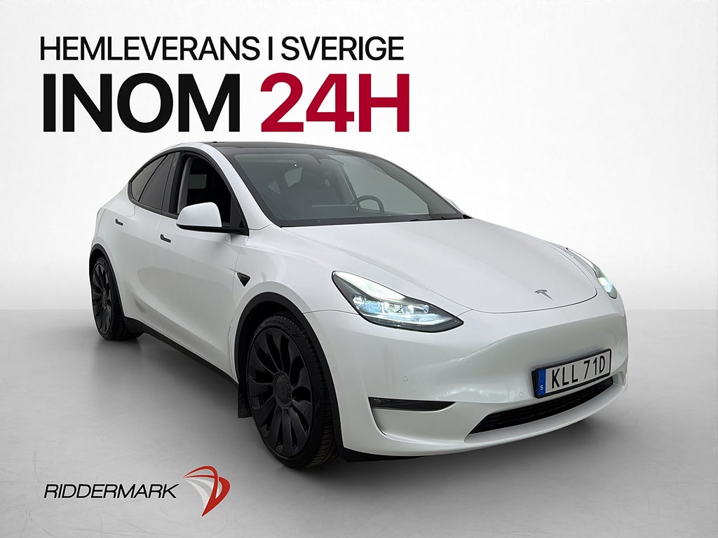 Tesla Model Y Performance AP Pano En-brukare Svensksåld