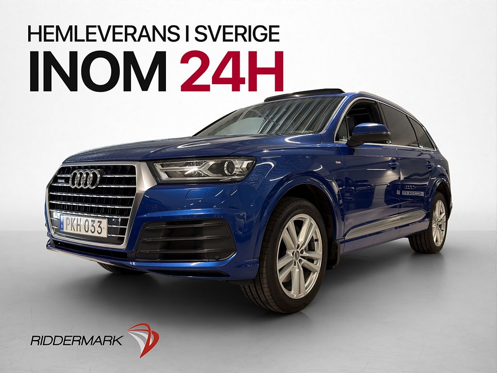 Audi Q7 3.0 TDI V6 Quattro S-Line 7-Sits Värm Pano Luft Drag