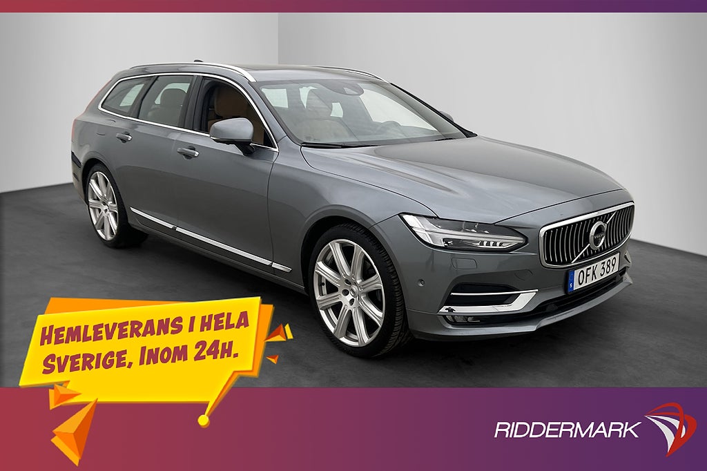 Volvo V90 D5 AWD Inscription B&W Pano 360° Värmare Skinn HUD