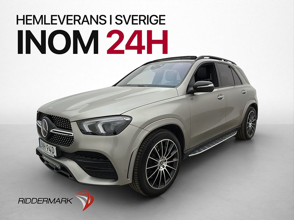 Mercedes-Benz GLE 350 de 4M AMG Pano Luftfj Burm Skinn Drag