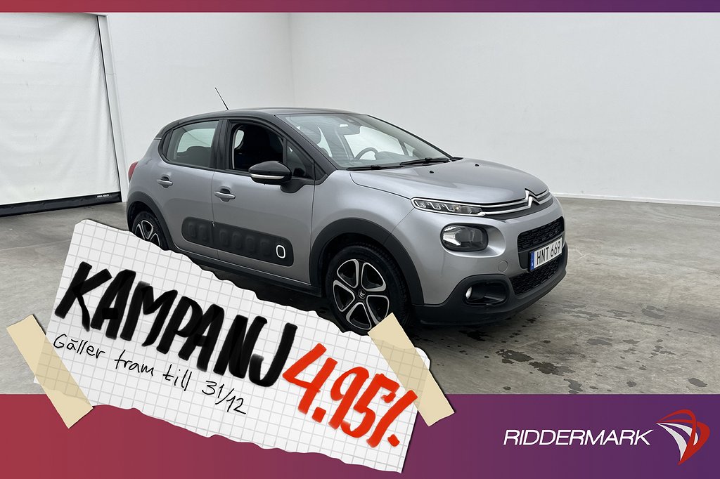 Citroën C3 1.2 VTi 83hk CarPlay Senso 4,95% Ränta