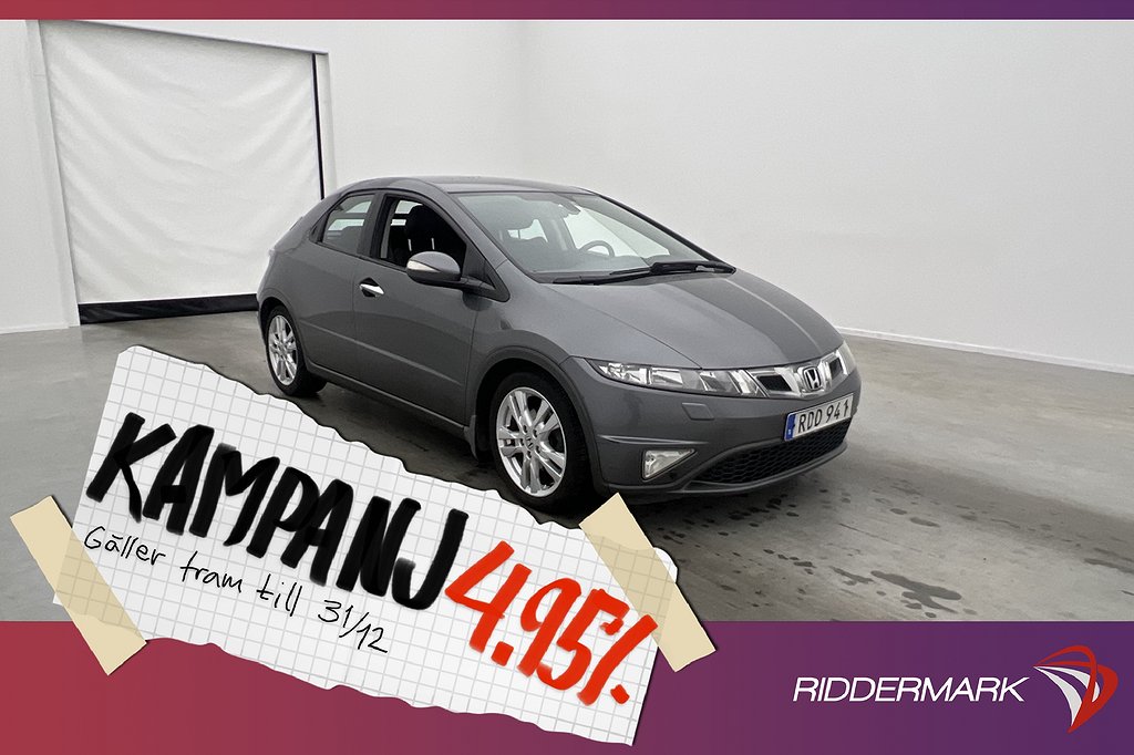 Honda Civic 1.8 i-VTEC 140hk Sport Värmare S 4,95% Ränta