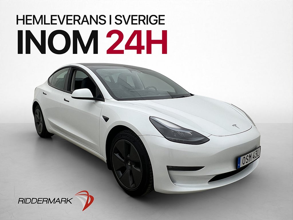 Tesla Model 3 Long Range AWD MOMS Autopilot Sv-Såld Panorama