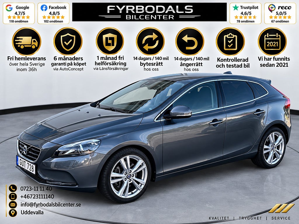 Volvo V40 D3 Geartronic Automat 150hk Diesel Nyservad 1342kr/mån