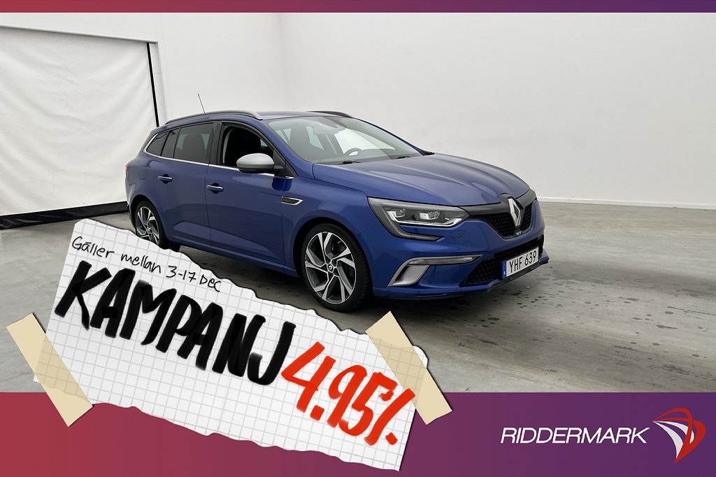 Renault Mégane GT Grandtour 1.6 205hk BOSE Kam 4,95% Ränta