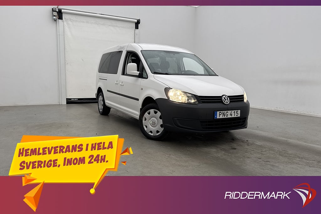 Volkswagen Caddy Maxi Life PDC Navi Farthållare 7-Sits Moms