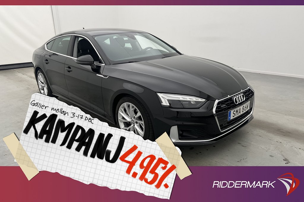 Audi A5 Sportback 45 TFSI Q 245hk Pr 4,95% Ränta