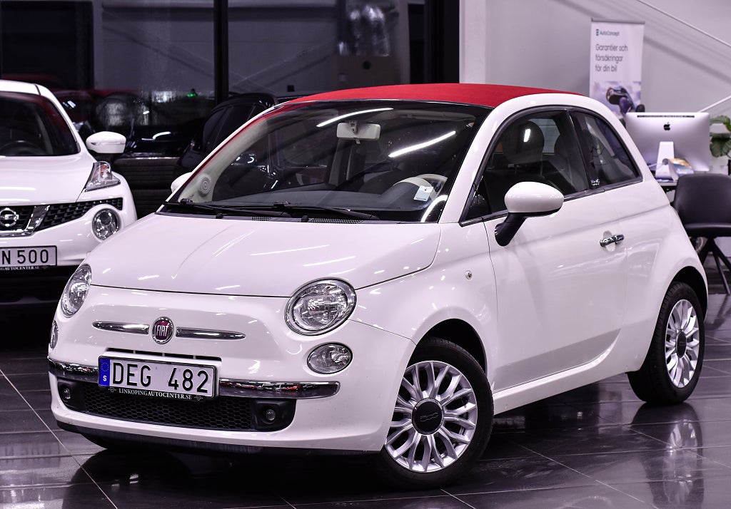 Fiat 500C 1.2 8V Lounge Euro 5 Cabriolet|Ny Kamrem|Nybesiktad