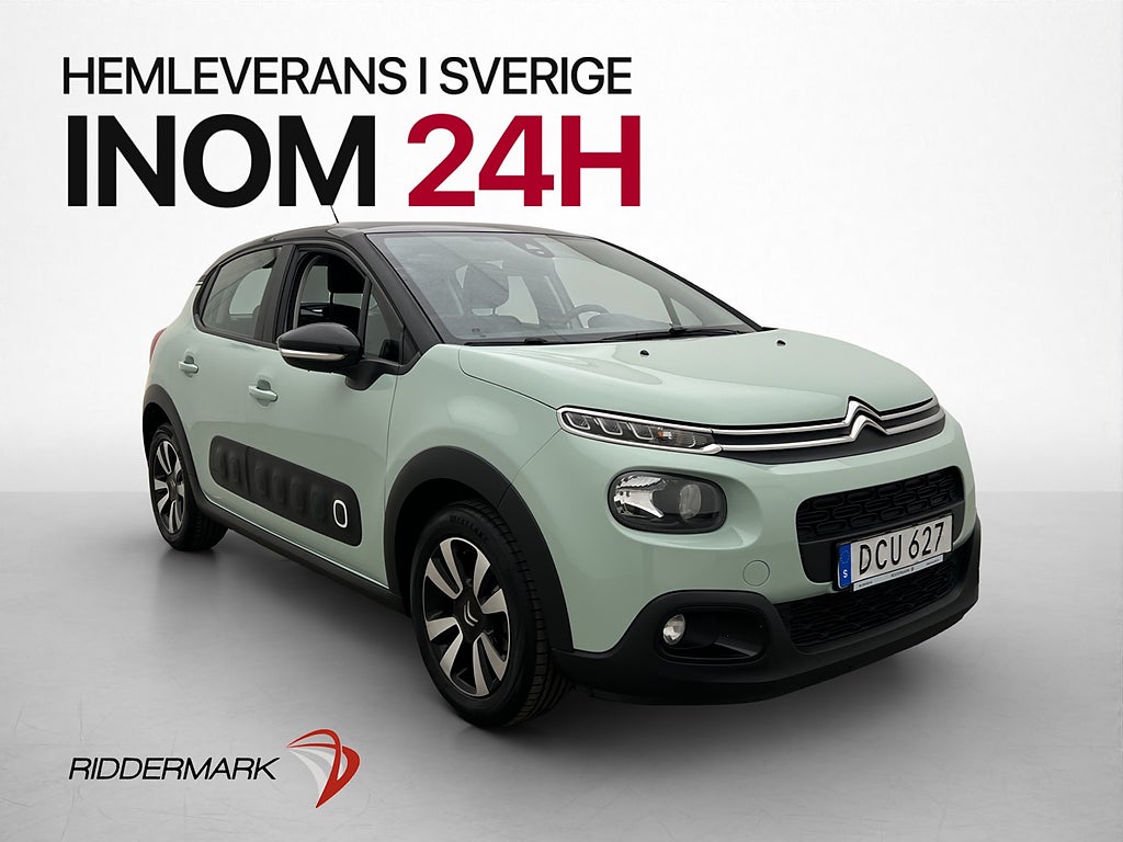 Citroën C3 1.2 82hk 2 Brukare CarPlay Sensorer Lane Assist