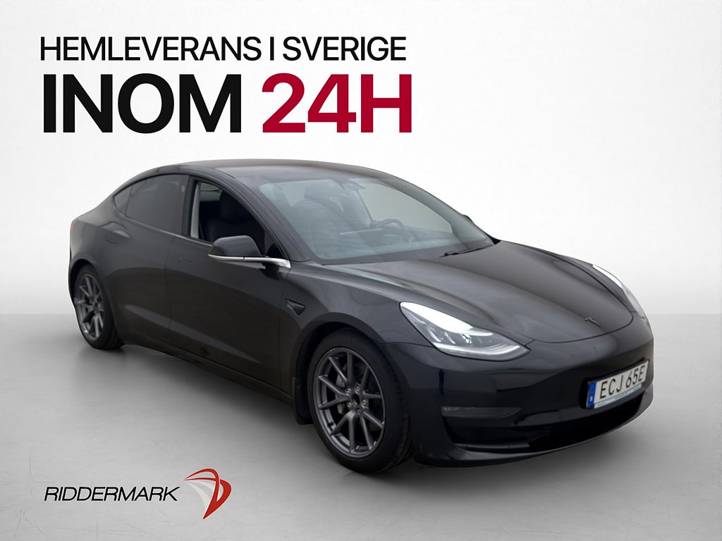 Tesla Model 3 Long Range Dragkrok Kamera Skinn Svensksåld