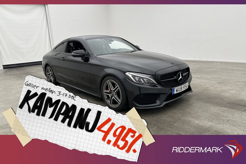 Mercedes-Benz C 300 Coupé 245hk AMG Pano P-Värm 4,95% Ränta