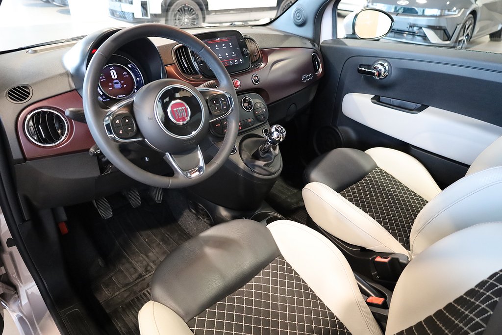 Fiat 500 1.2 Star Panorama PDC Blåtand Delläder 2020
