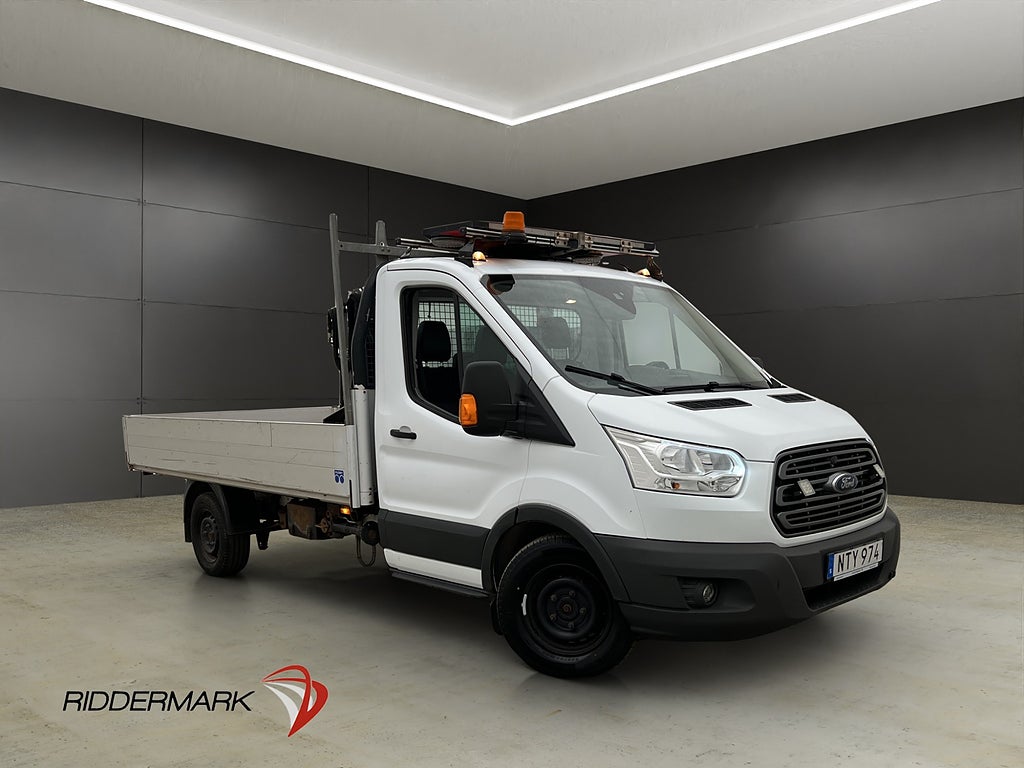 Ford transit 350 AWD Flakbil/Kranbil Värm 3-Sits Drag Moms