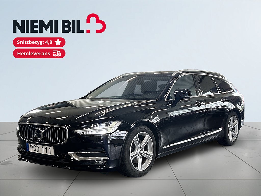 Volvo V90 T5 Inscription S&V-hjul/Kamera/Drag/Skinn/HUD/Carplay
