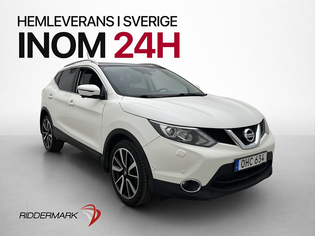 Nissan Qashqai 1.2 115hk Tekna Panorama 360° Halvskinn Navi