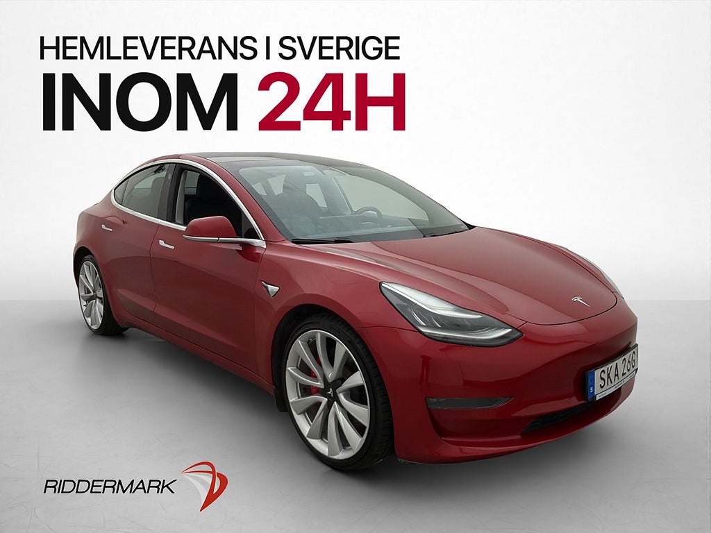 Tesla Model 3 Performance Panorama Kamera  Svensksåld