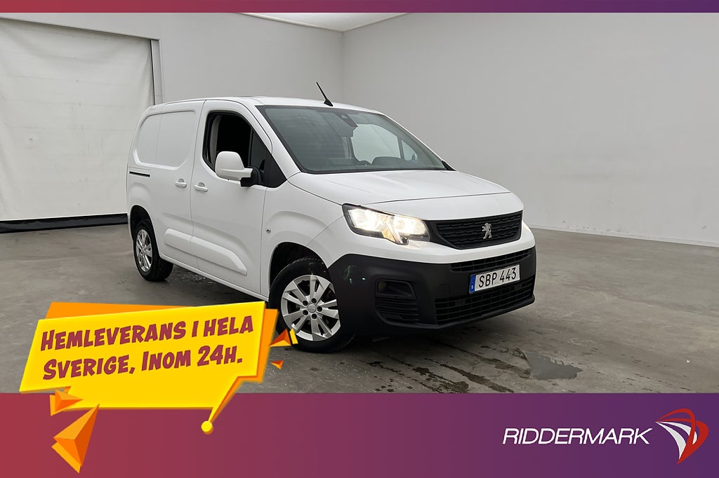 Peugeot Partner 130hk Ny-Kamrem Värmare 3-Sits B-Kamera Moms