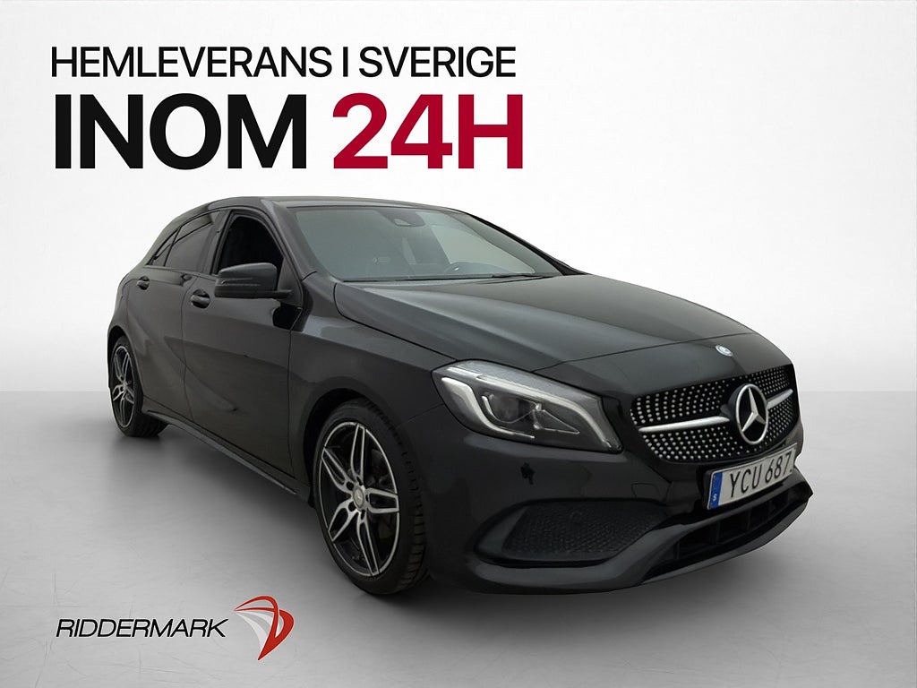 Mercedes-Benz A 180 122hk AMG Line Sensorer Svart Innertak