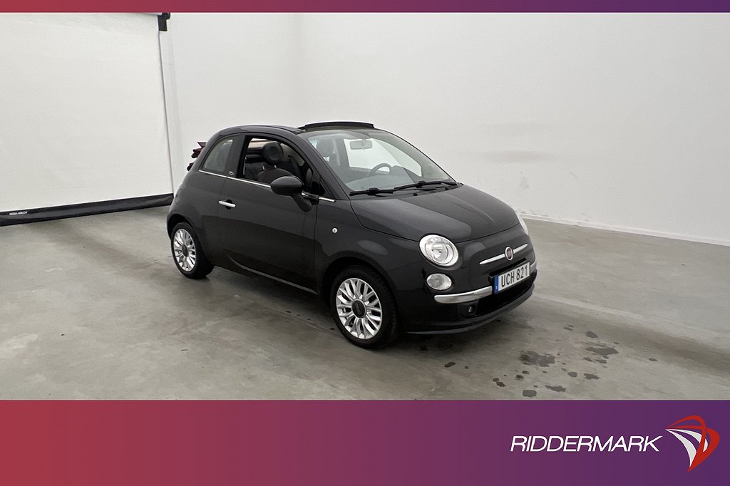 Fiat 500C 1.2 69hk Lounge Sensorer Lågskatt 0,43l/Mil