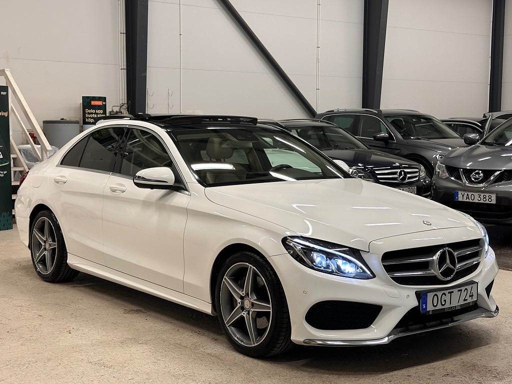 Mercedes-Benz C 220 D 170HK AMG PANORAMA BURM 360°KAM NAVI DRAG 1 ÄGARE
