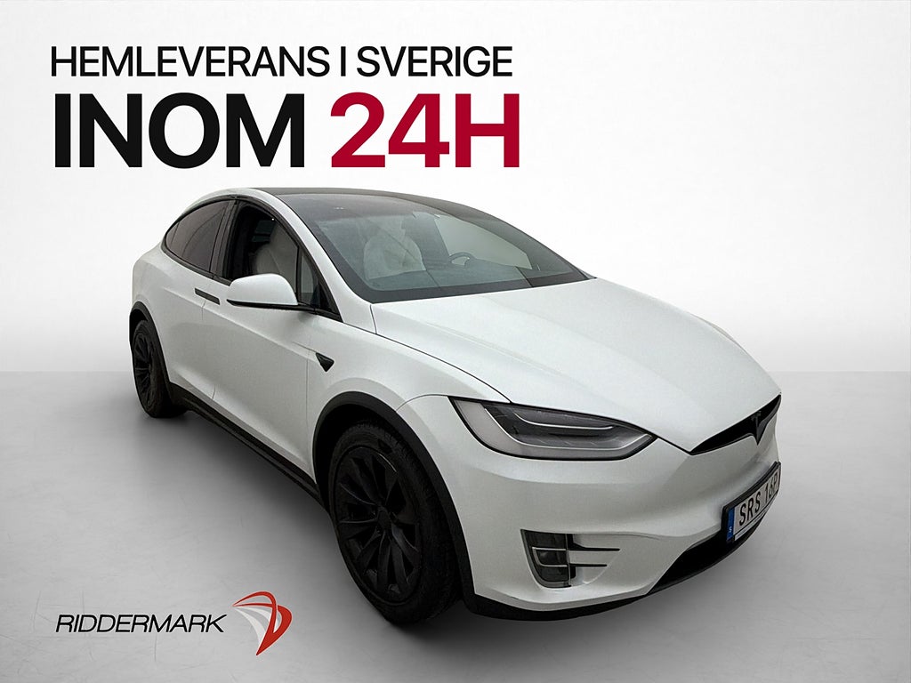 Tesla Model X Long Range "FSD" Ljus Interiör Dragkrok MOMS