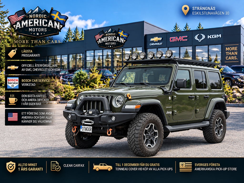 Jeep Wrangler 3.0 V6 Sahara 4WD I LAGER -Fullutrustad -Skinn-Dragkrok