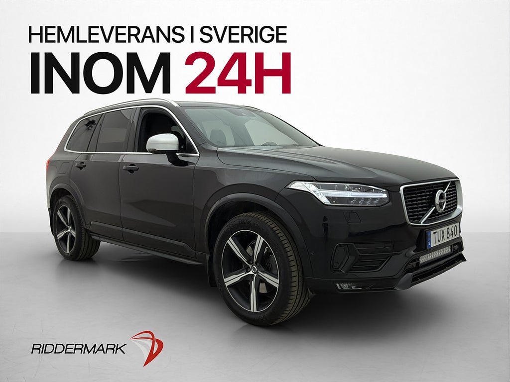 Volvo XC90 D5 AWD R-Design B&W Pano Värmare 360° HUD 7-sits