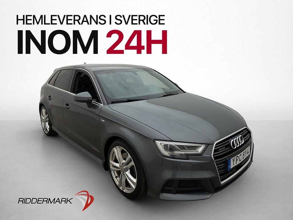 Audi A3 Sportback 2.0 TFSI Quattro 190hk S-Line Halvskinn