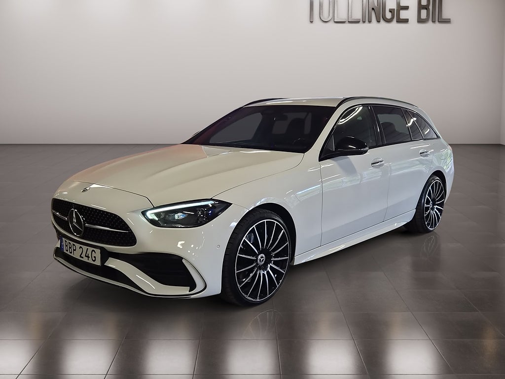 Mercedes-Benz C300 e 313HK AMG Night 360° Elstolar Läder Adaptiv Drag 20"