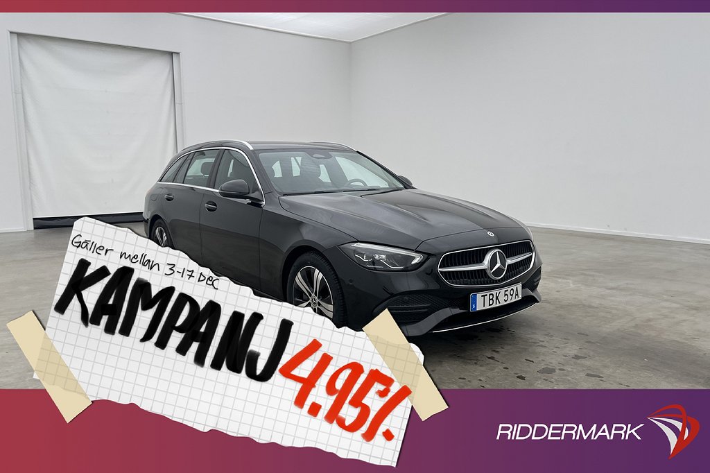 Mercedes-Benz C 220 T d 200hk P-Värm kamera Drag 4,95% Ränta