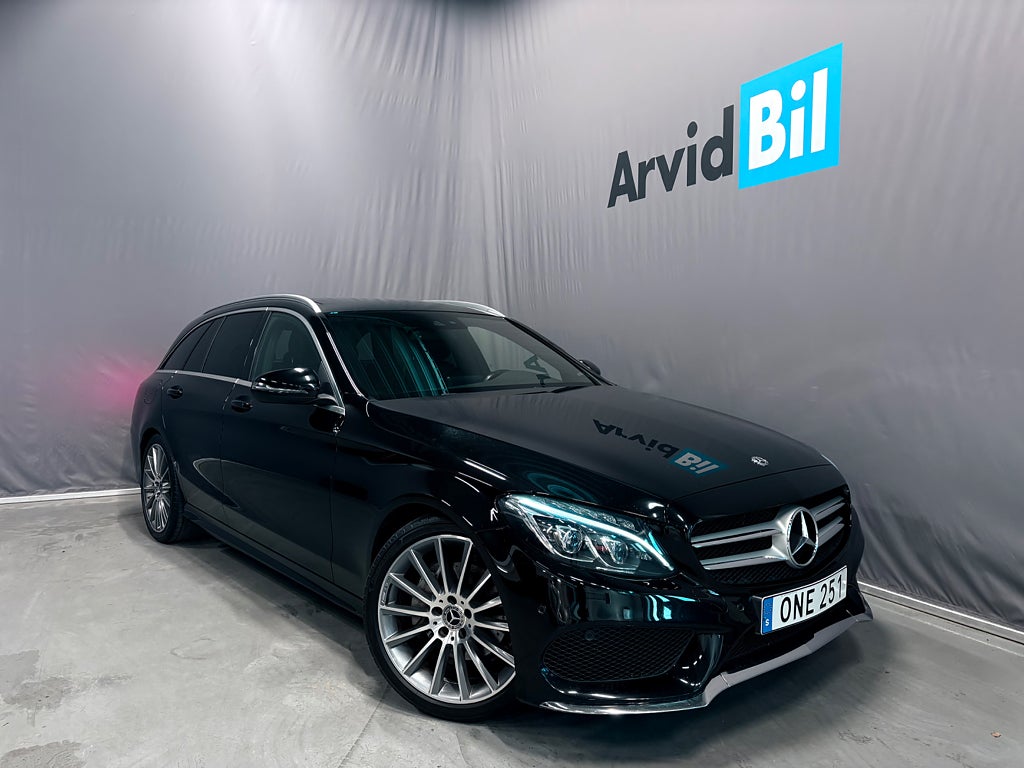 Mercedes-Benz C 220 T d 9G-Tronic AMG Line VÄRMAR PANO DRAG B-KAM NAVI 