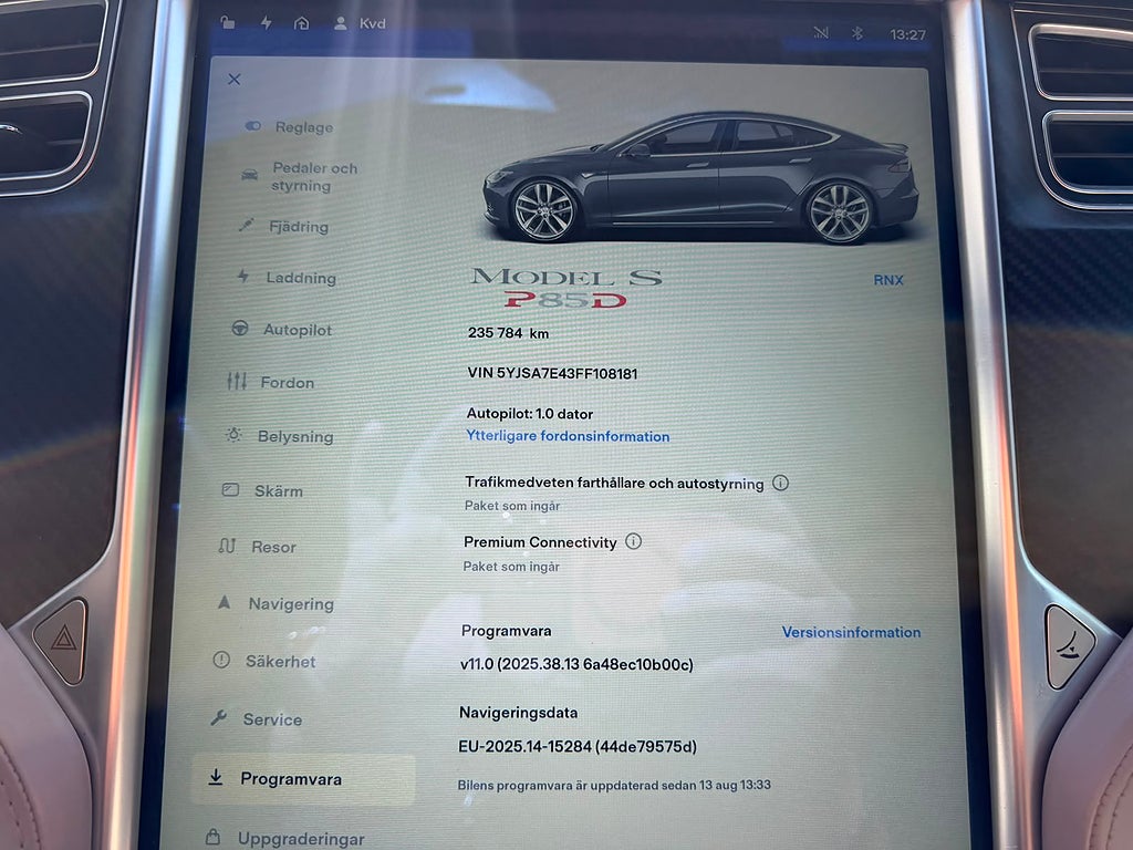 Tesla Model S P85D, 511hk, 2015