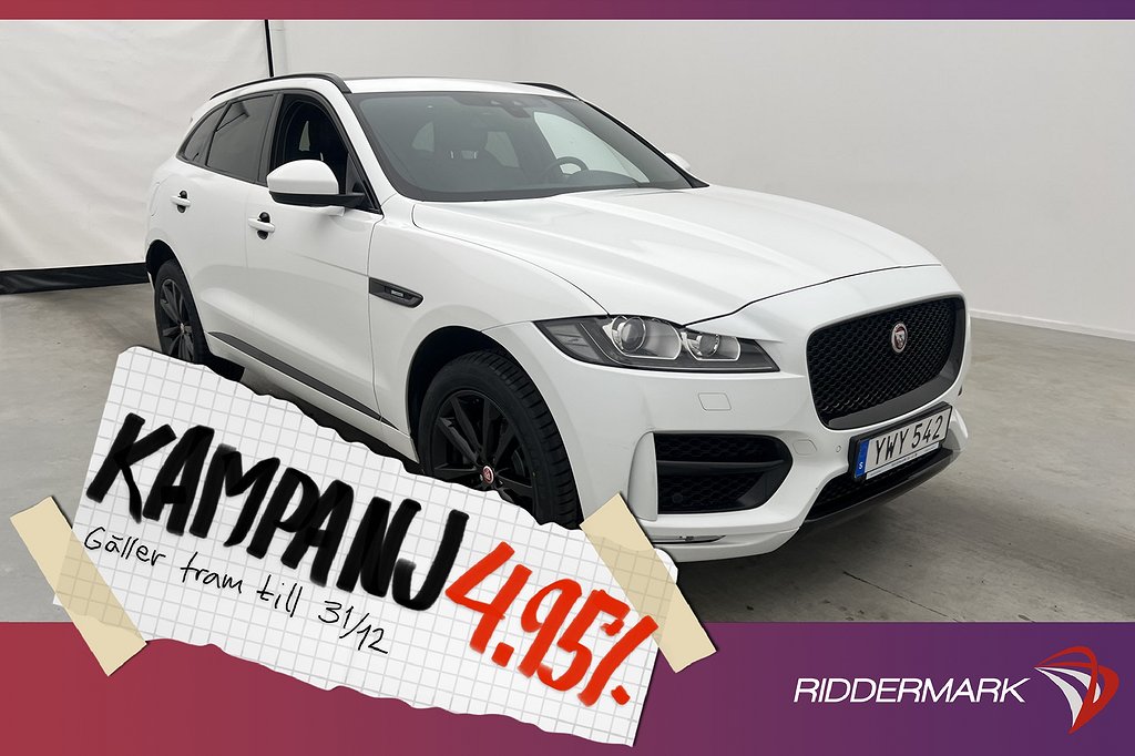 Jaguar F-Pace 25t AWD 250hk R-Sport Pano Meridia 4,95% Ränta