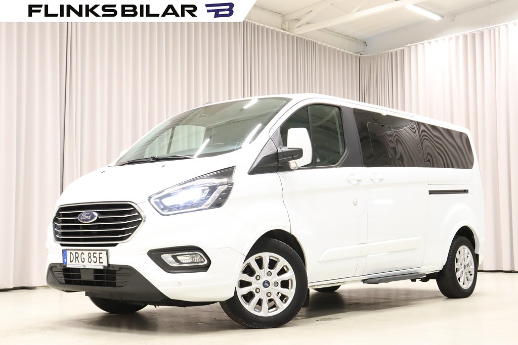 Ford Tourneo Custom 130HK L2 Automat|9-Sits|LED|Värmare|Moms